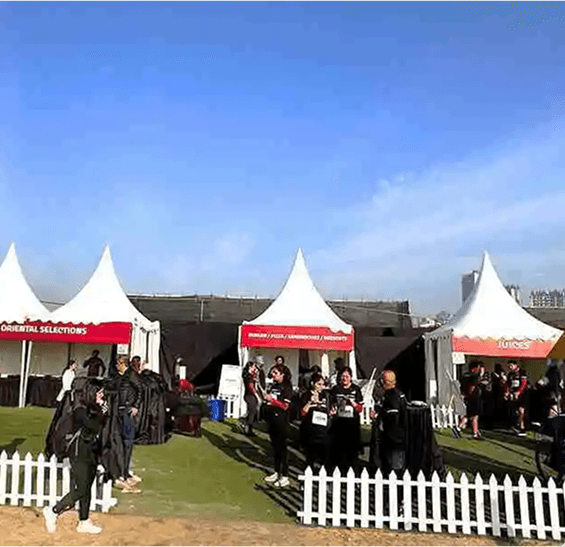 Food section at the village